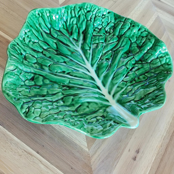 Vintage Retro Large Cabbage Lettuce Vegetable Leaf Serving Plate Platter - Picture 7 of 8
